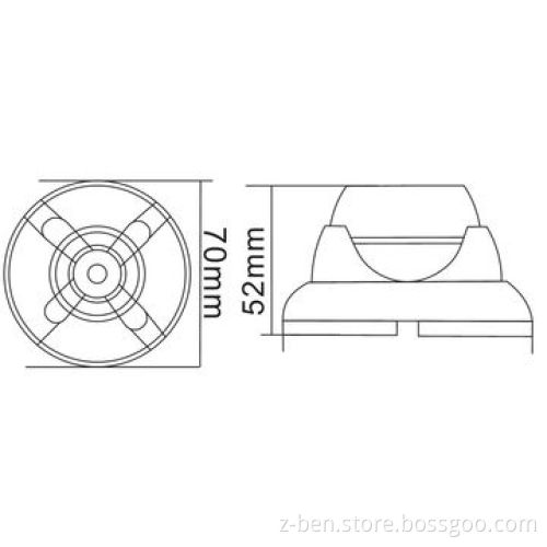 Color CCD Dome Camera with 700TVL Resolution, 20m IR Distance and Multiple Languages OSD